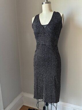 Metallic Knit Bodycon Midi Dress XS | Tango Latin Dance Cocktail Dress